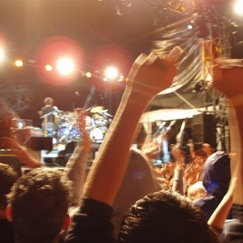 a crowd of people at a rock concert